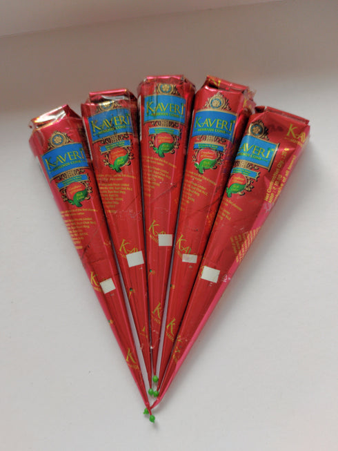 6 Organic Reddish Brown Henna Cones